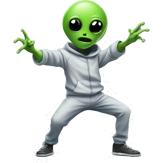 Alien doing a dab emoji