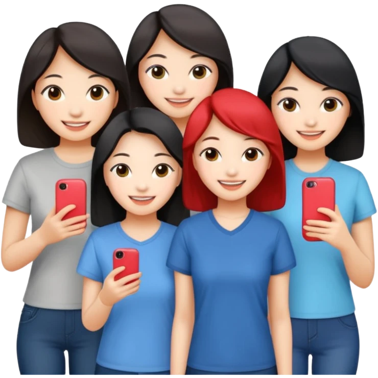 a group of friends who are female and all chinese from Hong Kong emoji
