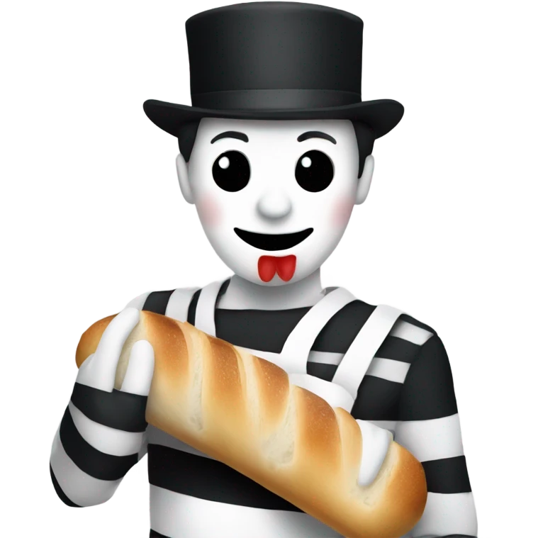 Mime holding a baguette emoji