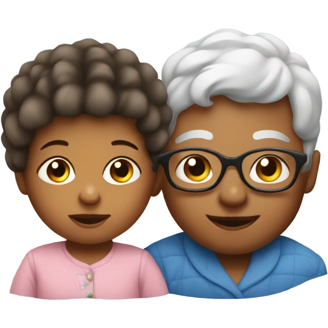 Baby and cool grandma  emoji