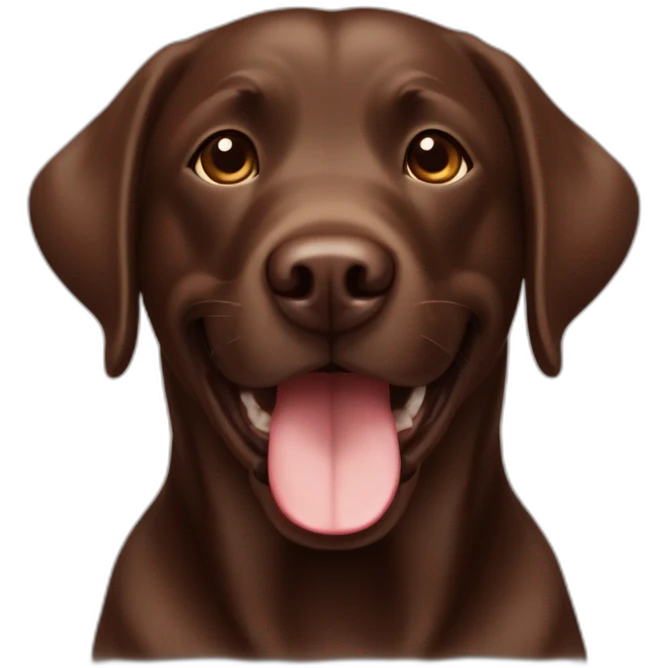 labrador Retriver chocolate color very happy emoji