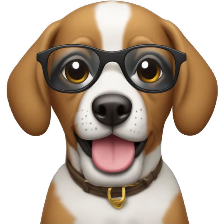 Perro con lentes emoji