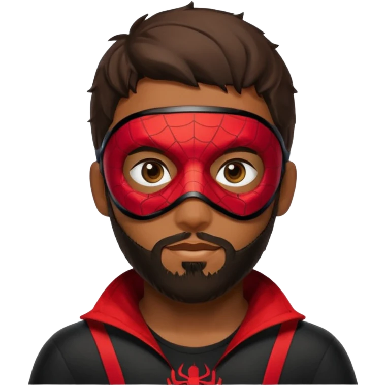 Miles Morales with beard, and eye mask emoji