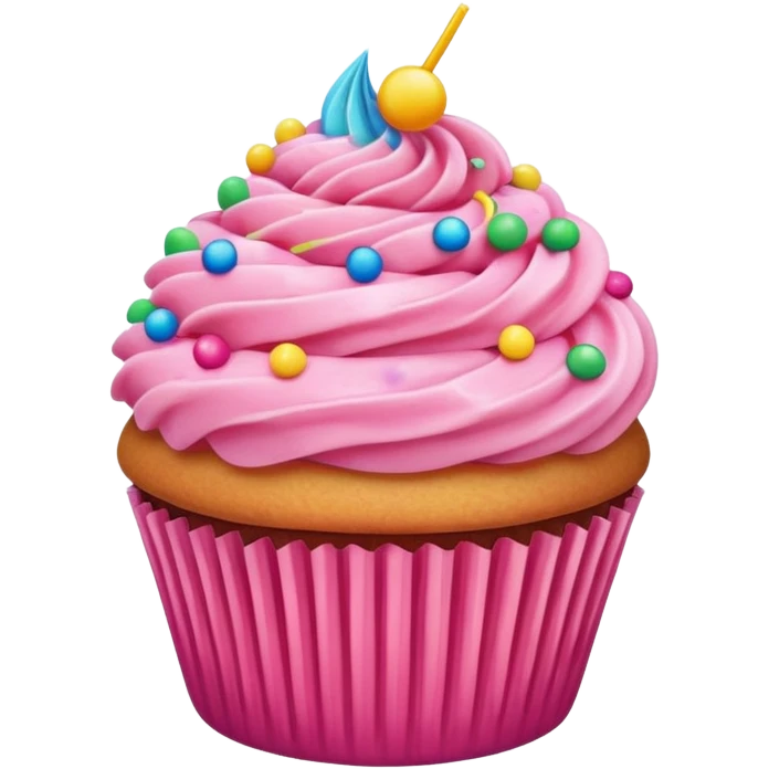 Cupcake with pink icing emoji