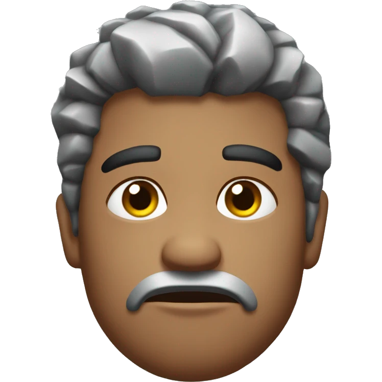 Rock rasing eyebrow and looking suspicious  emoji