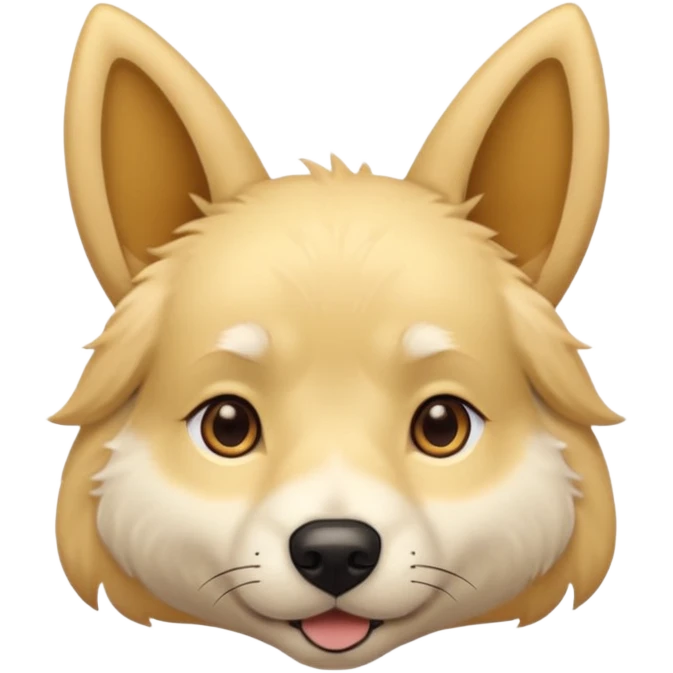 light yellow dog, pointy ears, brown eyes, light brown nose emoji