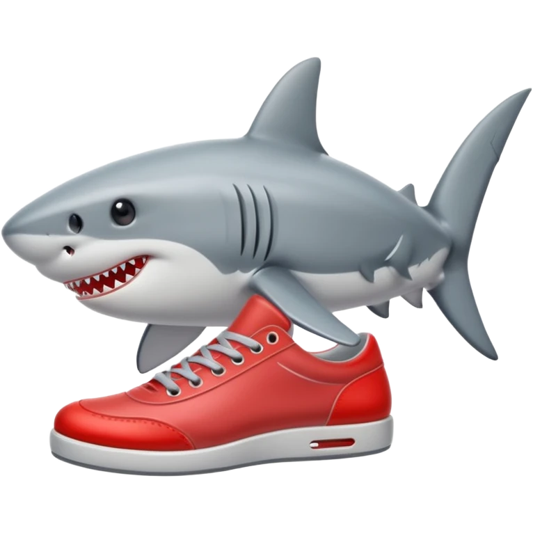 Shark with red shoes emoji