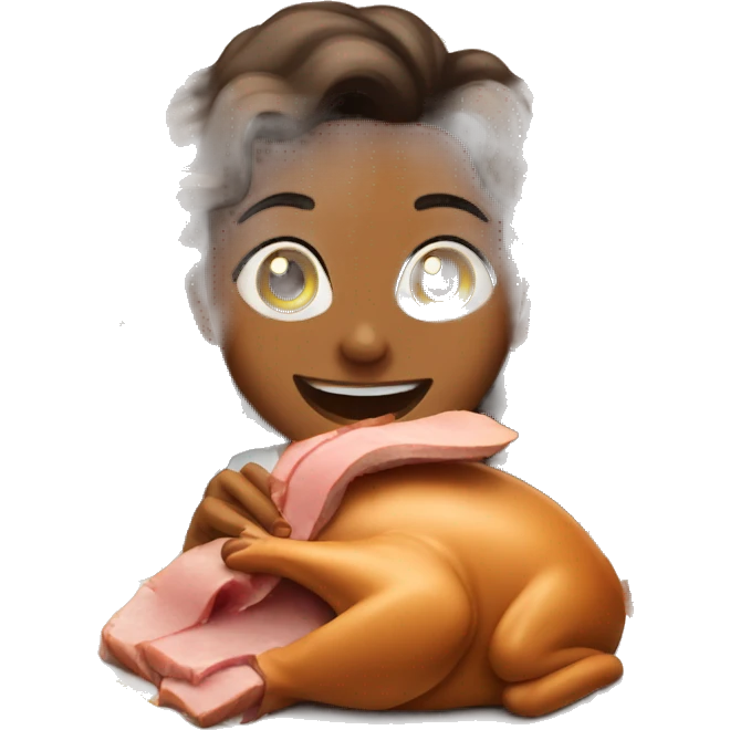 girl eating ham on thanksgiving  emoji