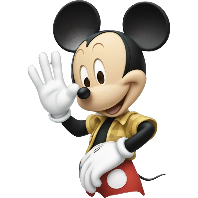 mickey mouse waving hello emoji