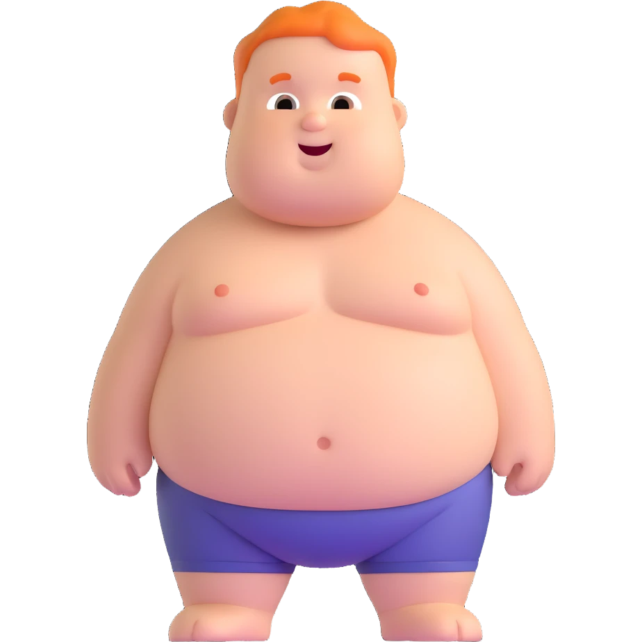 chubby shirtless character emoji