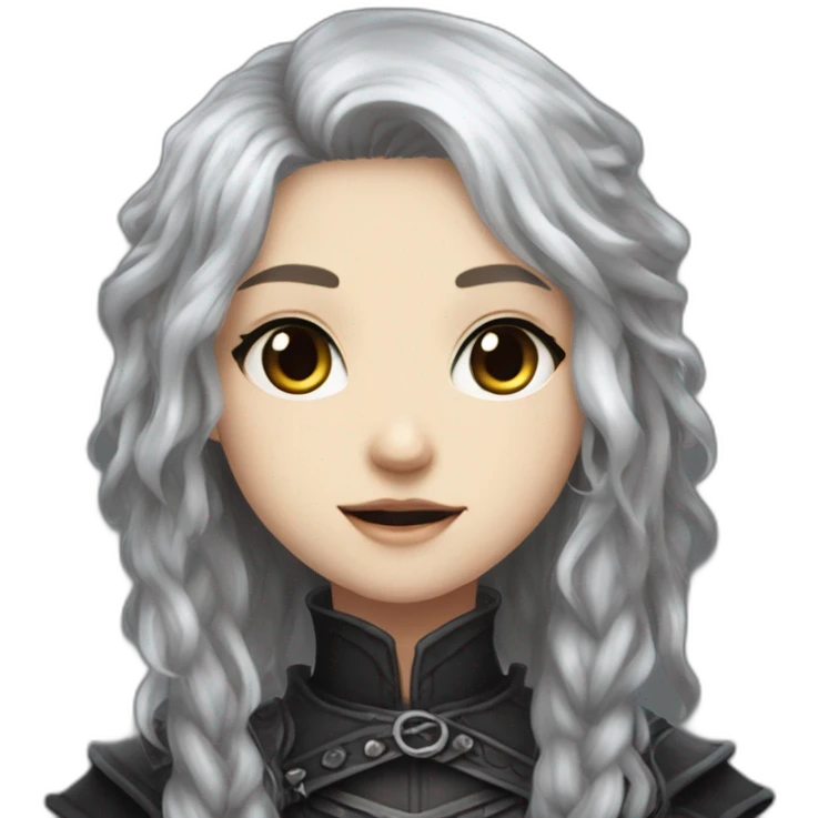 goth,girl,ash color hair,dark-souls,long,adorable,thin face,reddish eyes,gay emoji