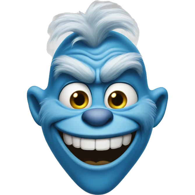 Blue grinch smirking emoji