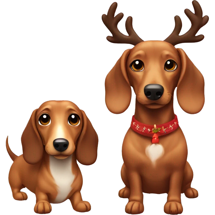 Dachshund and a reindeer custom emoji