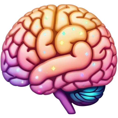 Brain with creativity colored sparkles emoji