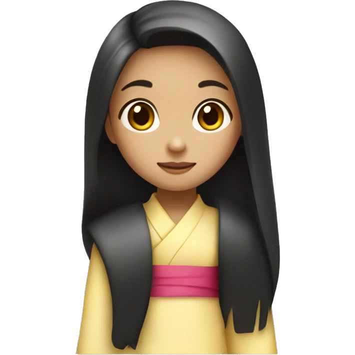 little girl with long hair and an ao dai on emoji