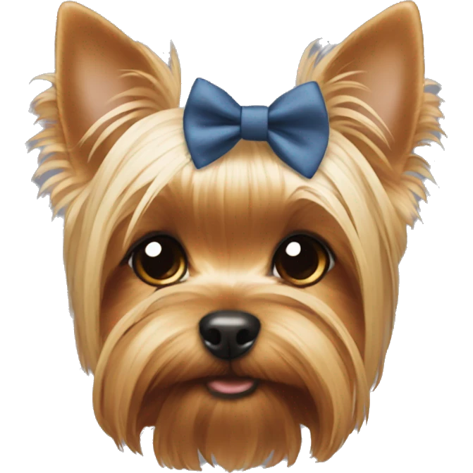 Yorkie wearing a bow  emoji