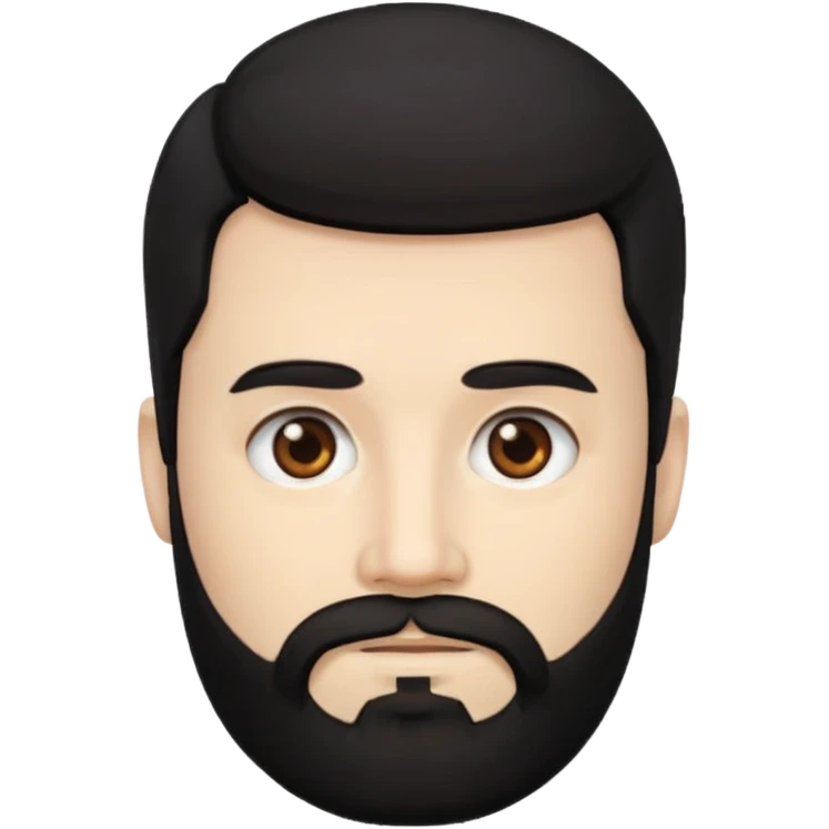 мужчина с белым тоном кожи и черными волосами и бородой emoji