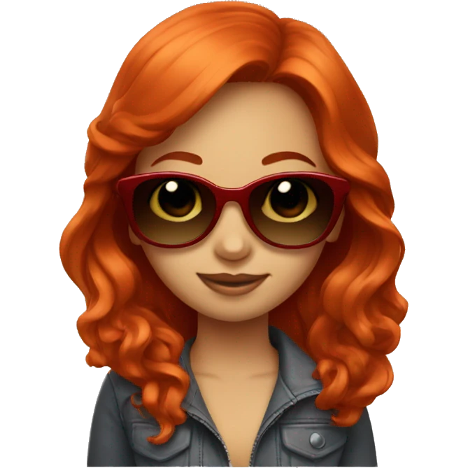 red head girl with sunglasses  emoji