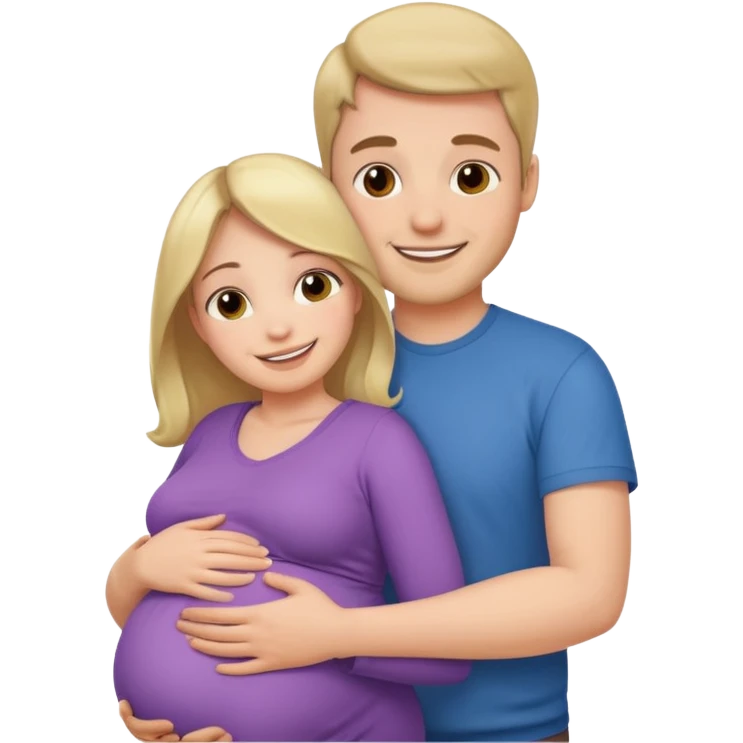 Девушка беременная и мужчина обнимает ее emoji