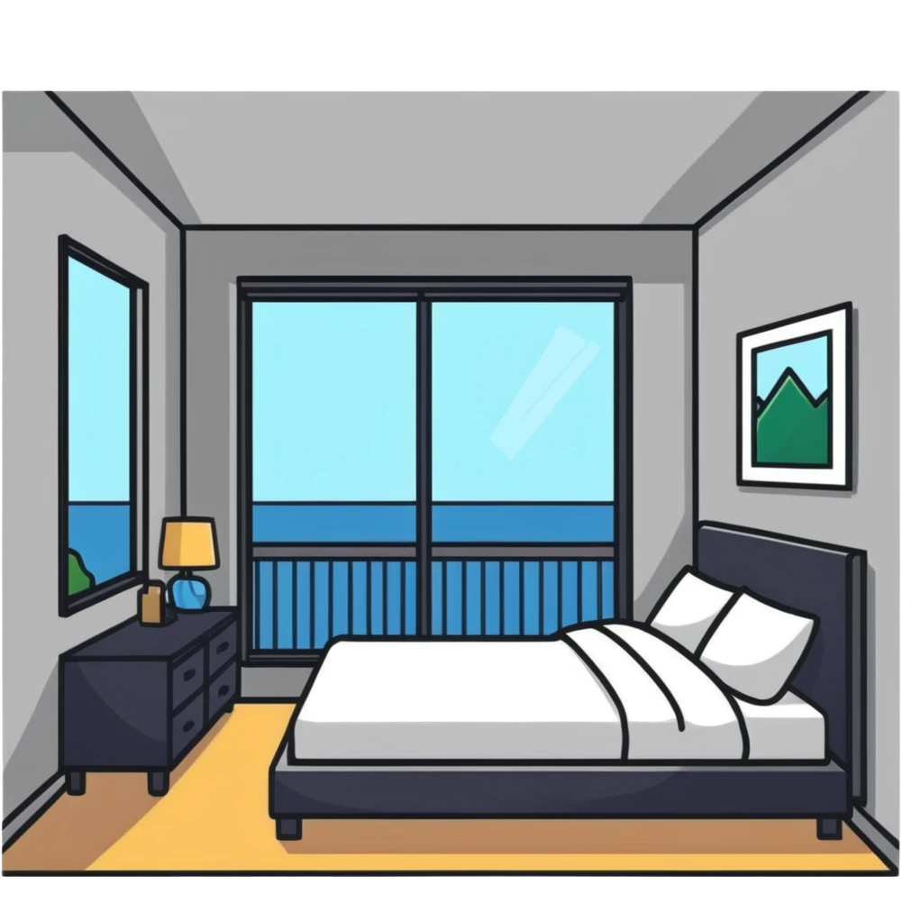clean minimalist aesthetic bedroom with natural light emoji
