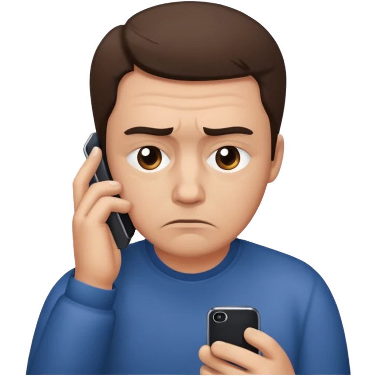 An 😀 with mobile sad emoji