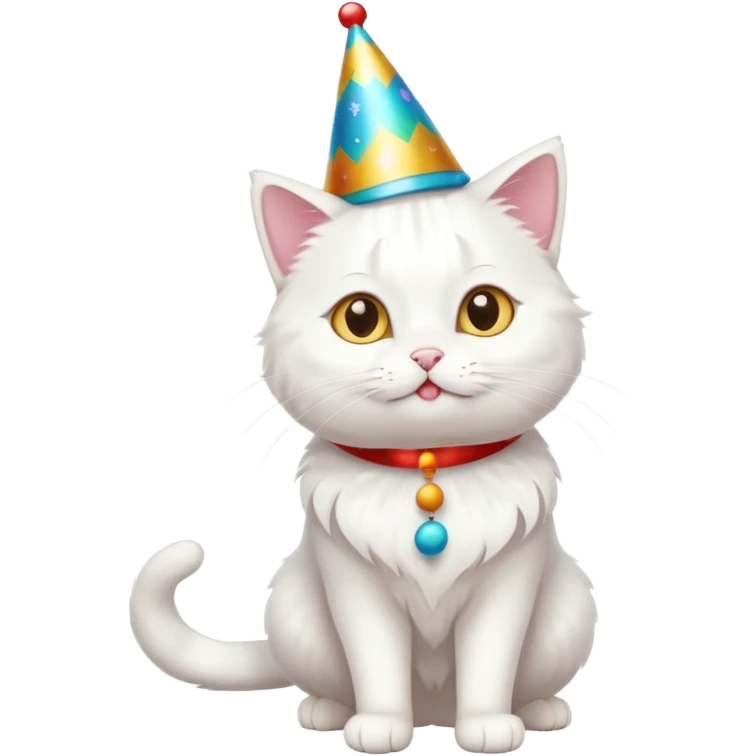 a full-body white cat new year  emoji