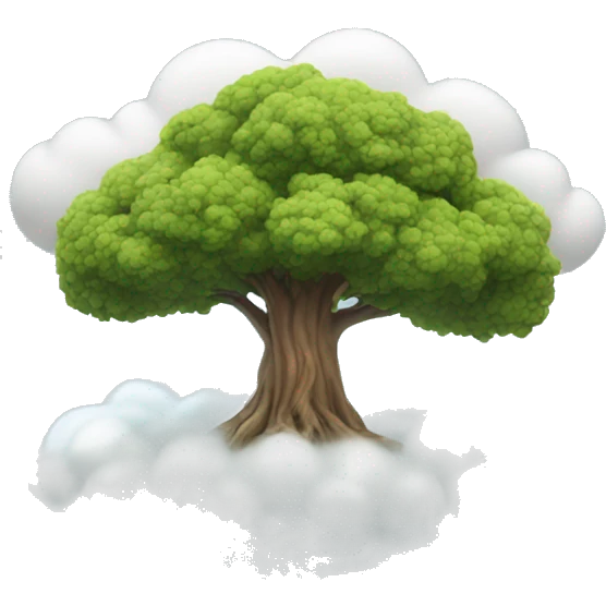 a tree in a cloud emoji