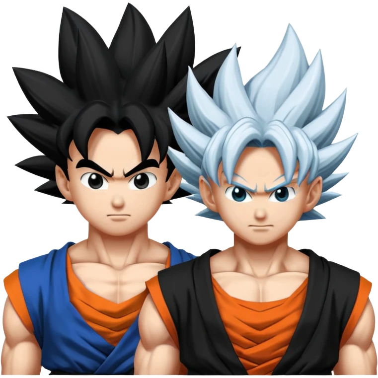 Goku black and Goku white Potara fusion = vegito black white emoji