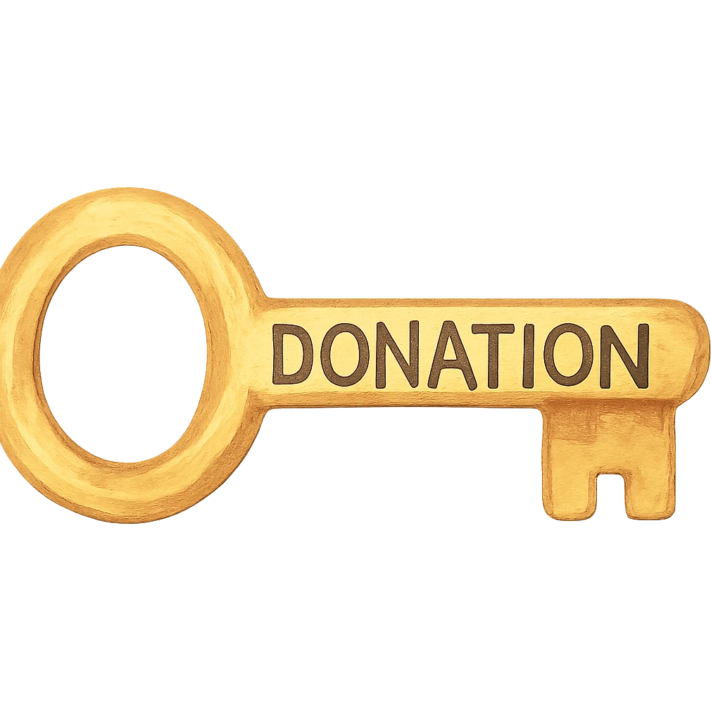 watercolor style key for donation case emoji