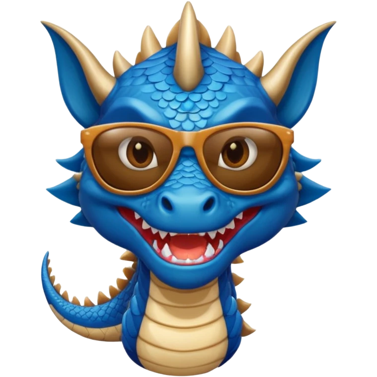 blue dragon wearing sunglasses emoji