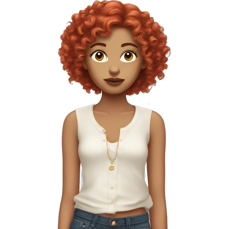Chanel girl Curly red hair  emoji