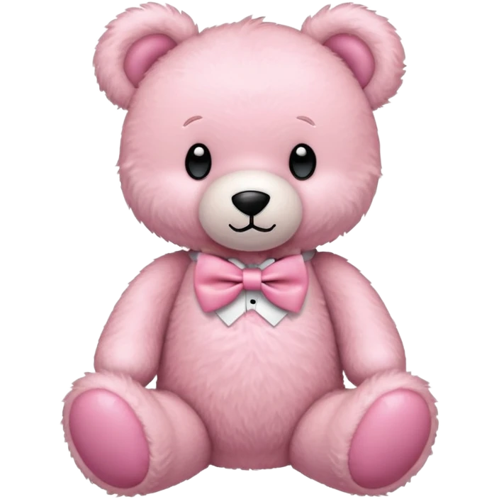 light pink teddy bear with pink bow tie emoji