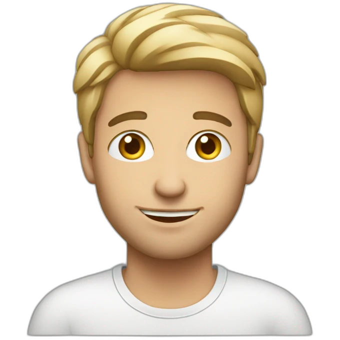 european guy using laptop emoji