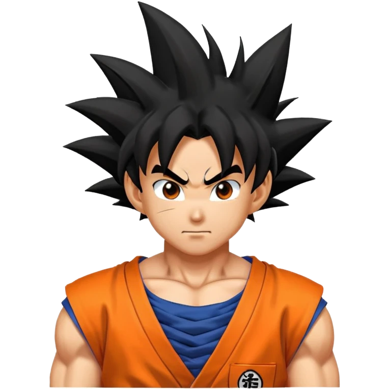 Goku from Dragon Ball Z, spiky black hair, orange gi emoji