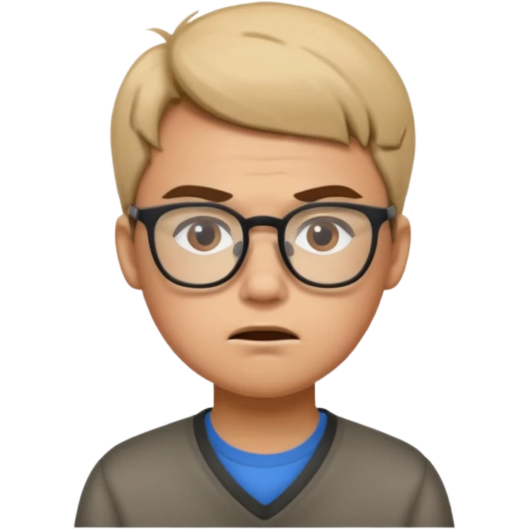 college student with annoyed face emoji