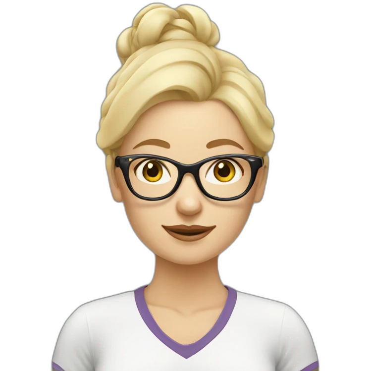 Blonde lady doing yoga wearing glasses  emoji