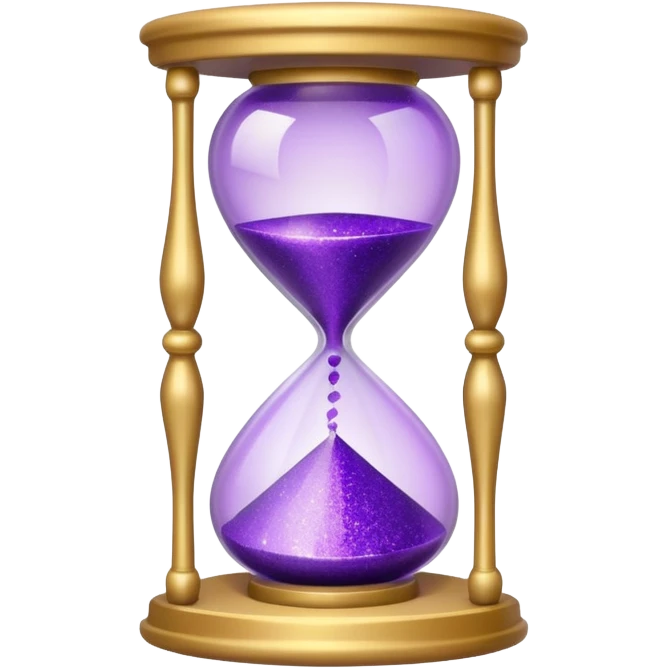 glitter purple hourglass emoji