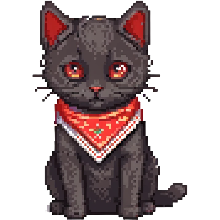 a little black socks cat with two uzis and a red bandana, he's just blasting!
 emoji