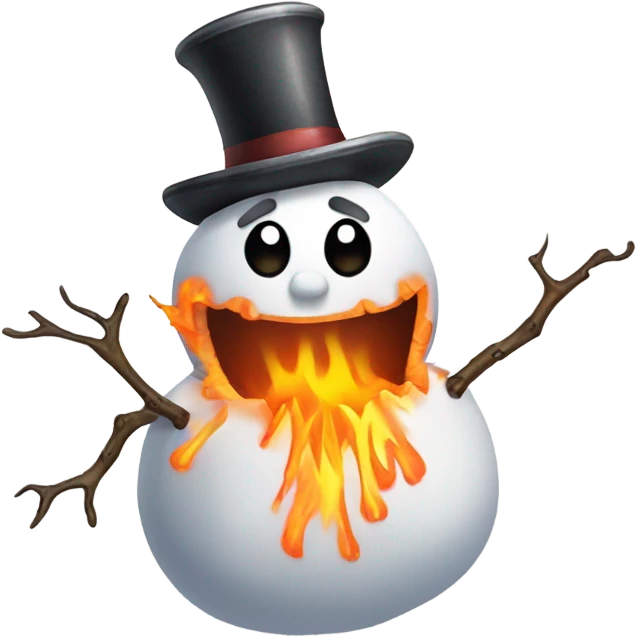 Snowman on fire emoji