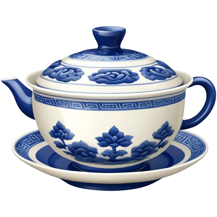 blue Chinese gaiwan emoji