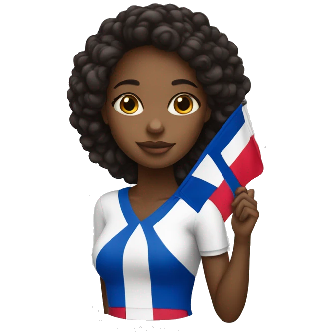 Black girl with dominican republic flag  emoji