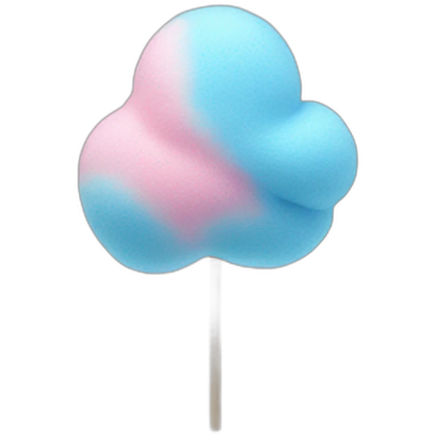 cotton candy on a stick blue and pink emoji