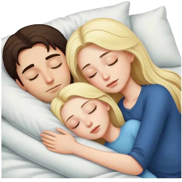 girl with long dark brown hair and pale skin sleeping with a man who is blonde emoji