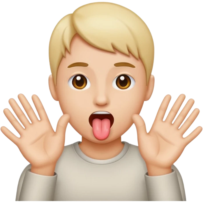 sticking out tounge with hands on the side  emoji
