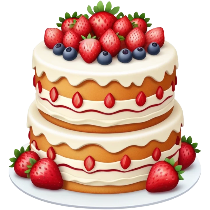 2 tier Strawberry Cake emoji