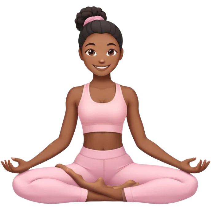 Black yoga gurl with light pink clothes emoji