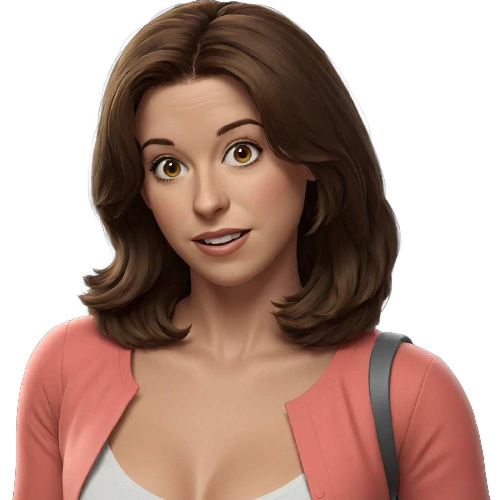 realistic brown-haired girl portrait emoji