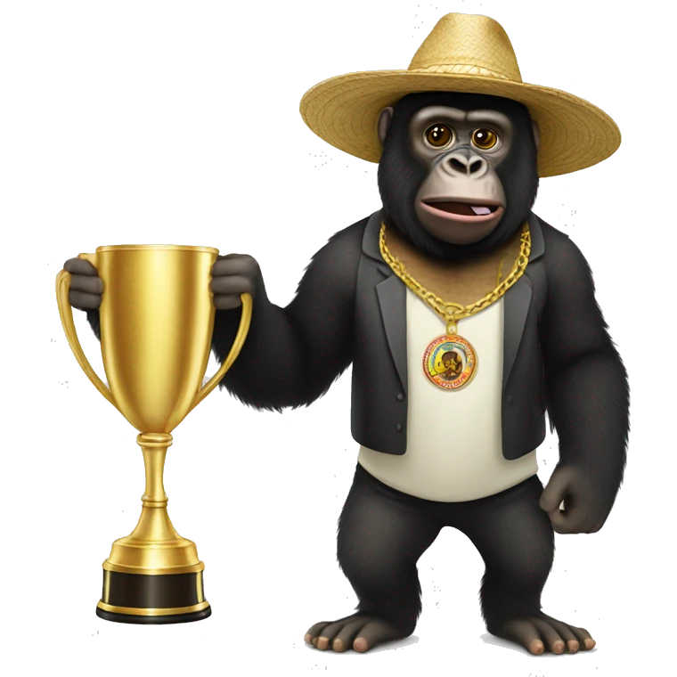 Gorila con sombrero de copa emoji