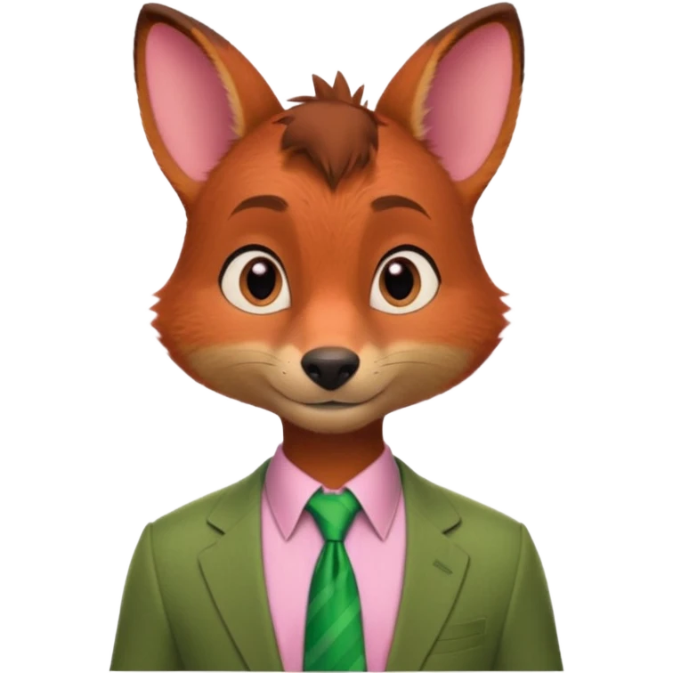 Nick Wilde (pink shirt, green tie, no suit) from the Zootopia Disney movie emoji