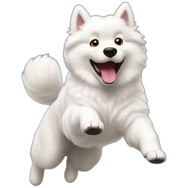 samoyed jumping emoji